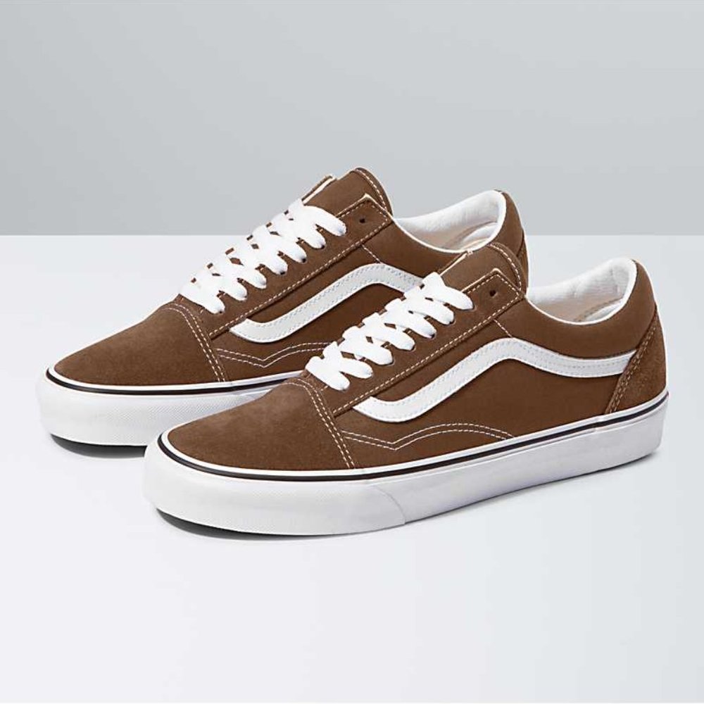 VANS OLD SKOOL SHOE | Brown & White Size WM 7
